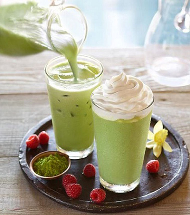 matcha đá xay và trà xanh đá xay